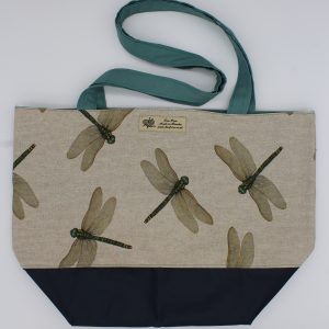 Dragonfly Linen-Look Lined Shopping Bag